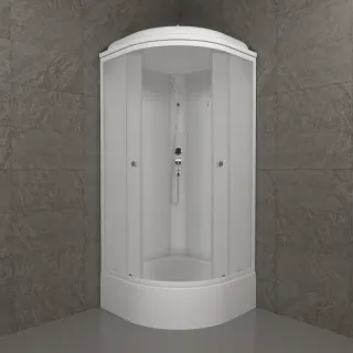 Душевая кабина Triton Вельвет Щ0000063055 90x90 см профиль белый стекло матовое